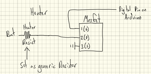 Heater with MOSFET Schematic