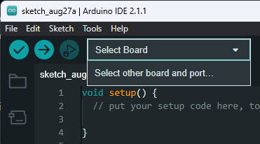 Select board dropdown